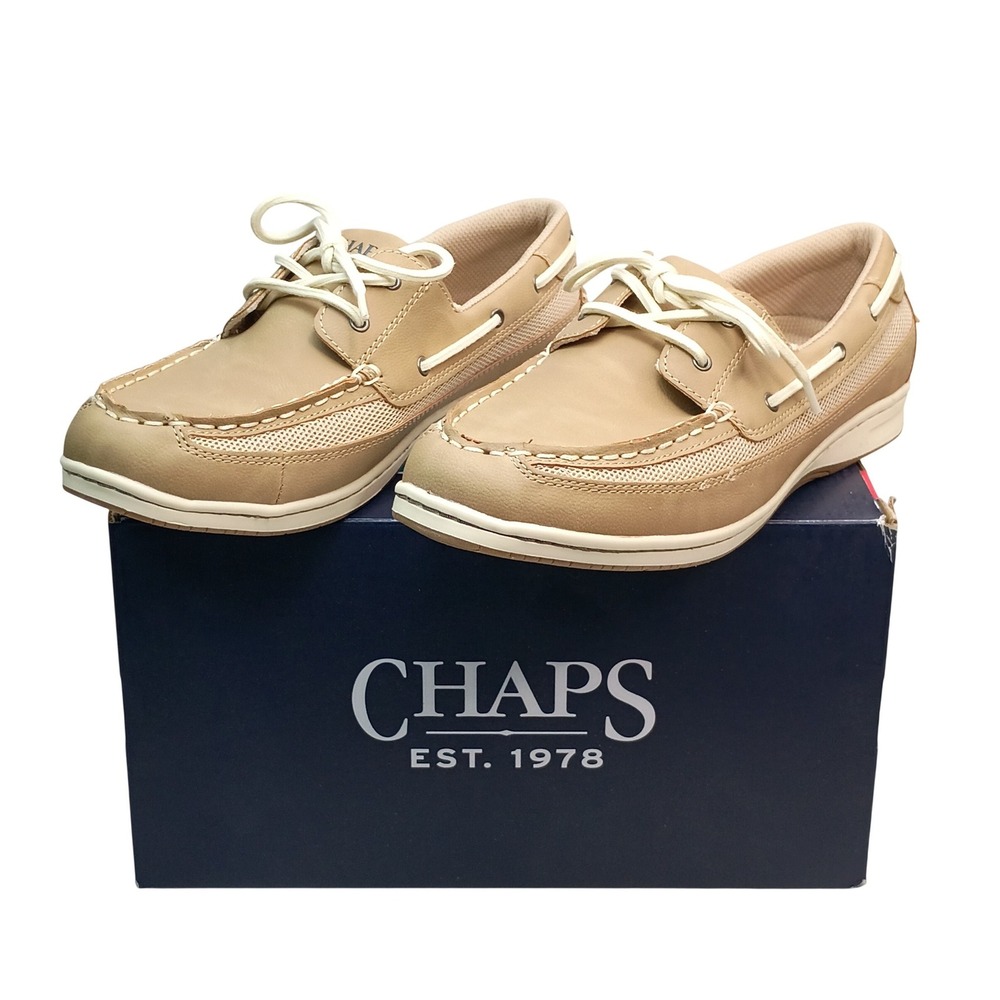 Chaps Dana Boat Shoes Women Size 10 Tan‎ Memory Foam Loafers